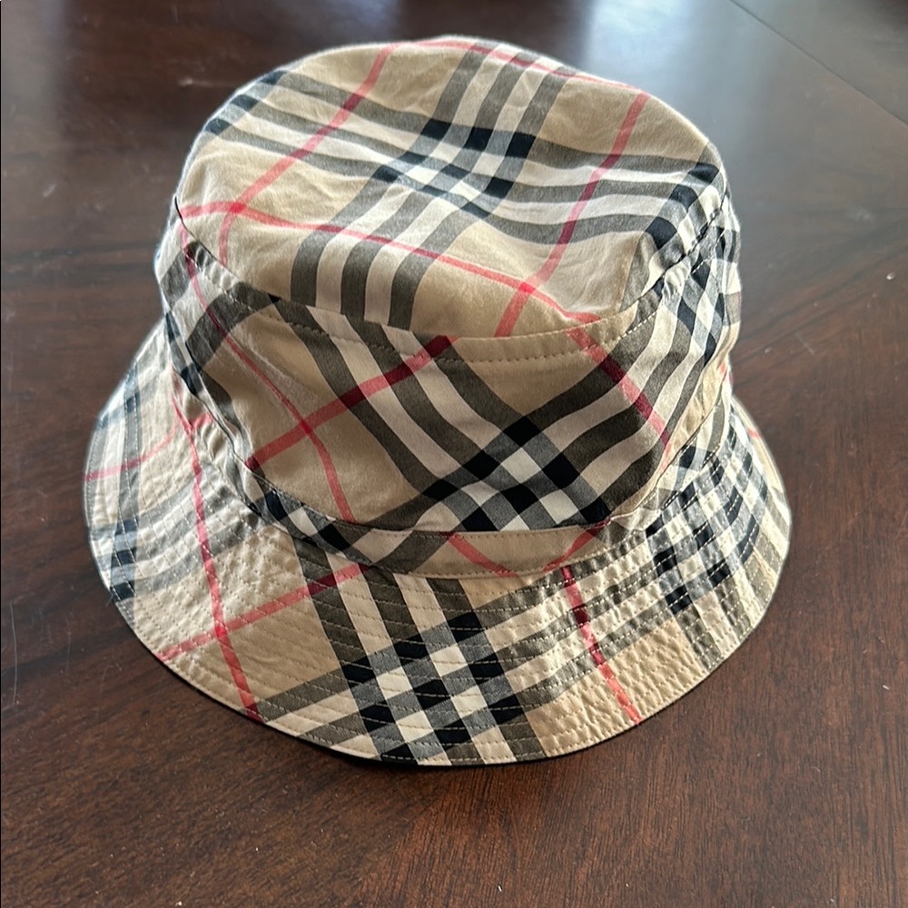 Burberry Kids Tan Checkered Hat